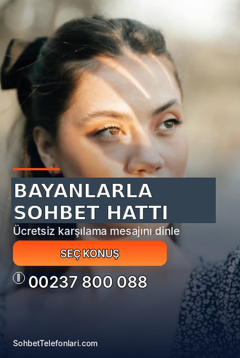 yakın plan koyu saçlı kadın portresi üzerinde Bayanlarla Sohbet Hattı başlığı