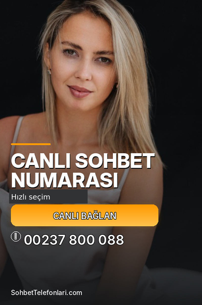 siyah fonda sarı çağrı alanlı kadın portresi üzerinde Canlı Sohbet Numarası başlığı
