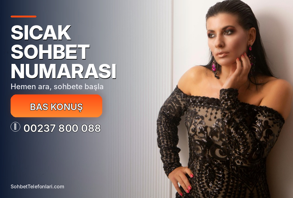 siyah dantelli elbiseli kadın ve beyaz fon üzerinde Sıcak Sohbet Numarası başlığı