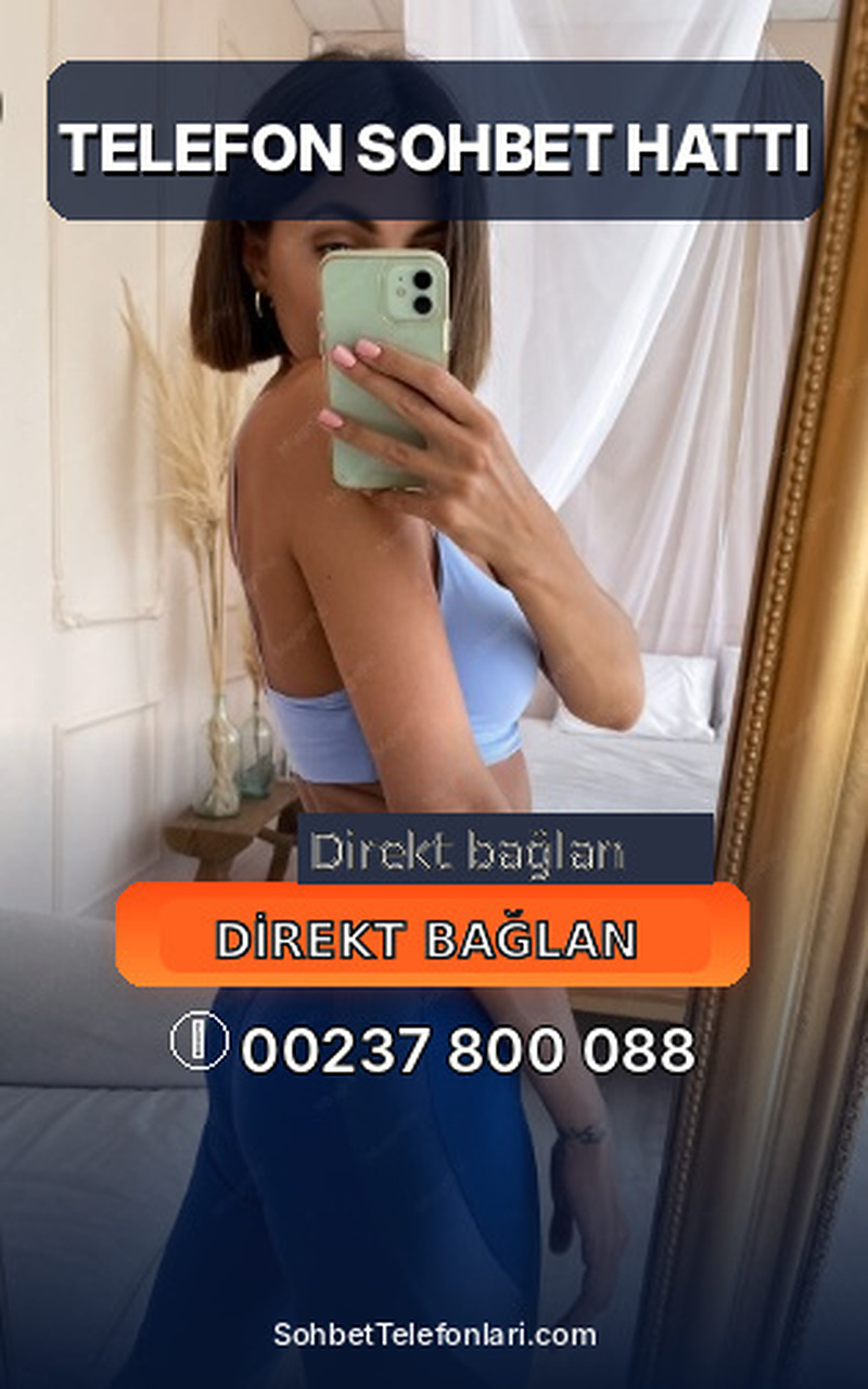 telefon tutan sarışın kadın portresi üzerinde Telefon Sohbet Hattı başlığı