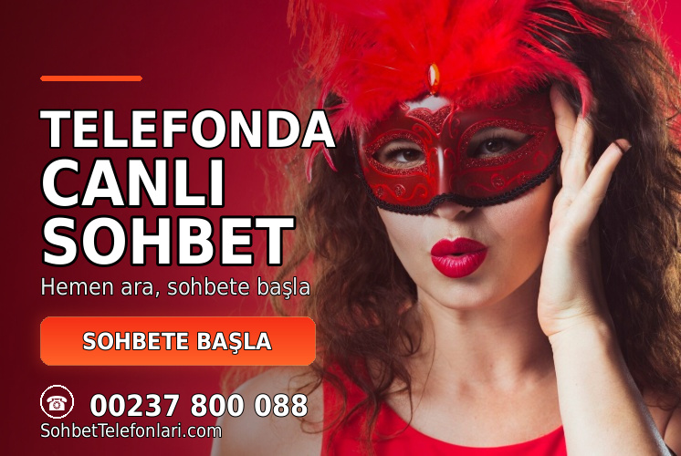kırmızı maskeli kadın portresi üzerinde Telefonda Canlı Sohbet başlığı