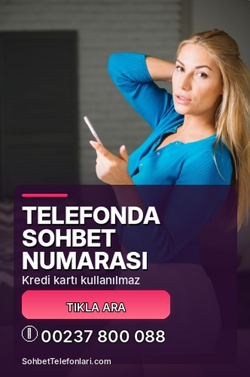 dikey kadın portresi ve mor çağrı alanı üzerinde Telefonda Sohbet Numarası başlığı